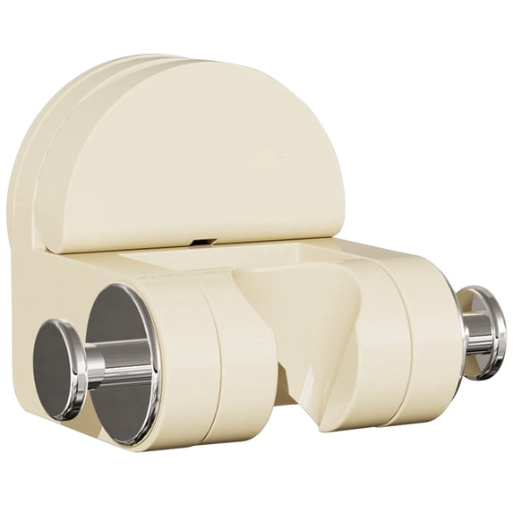 Suction Cup Shower Rack,No Drill Bathroom Suction Cup Shower Head Bracket,Plastic Wall Mounted Reusable Shower Holder,Removable Suction Cup Shower Holder,Handheld Shower Head Holder,Beige