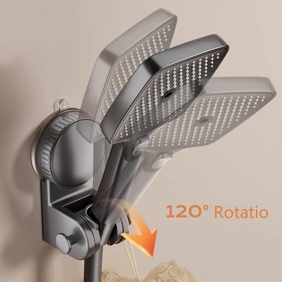 Suction Cup Showerhead Bracket, Bathroom Hole-Free Shower Head Holder, Movable Adjustable Multi-Angle Rotation, No Drill Mounting, Stable Holding, Convenient Storage, Plastic
