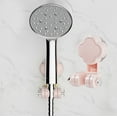 thumbnail image 1 of Suction Cup Showerhead Holder, No Drill Shower Head Bracket with 2 Hooks, Adjustable Angle & Strong Grip for Renters, Apartment Living & Hassle-Free Bathroom Upgrades FAJHHA | Pink, 1 of 8