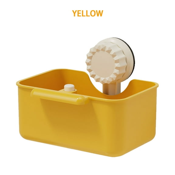 Suction Cup Sink Caddy Organizer with Fine Mesh Strainer Basket, No Drill Wall Mounted Food Scrap Catcher & Sponge Holder for Kitchen Sink