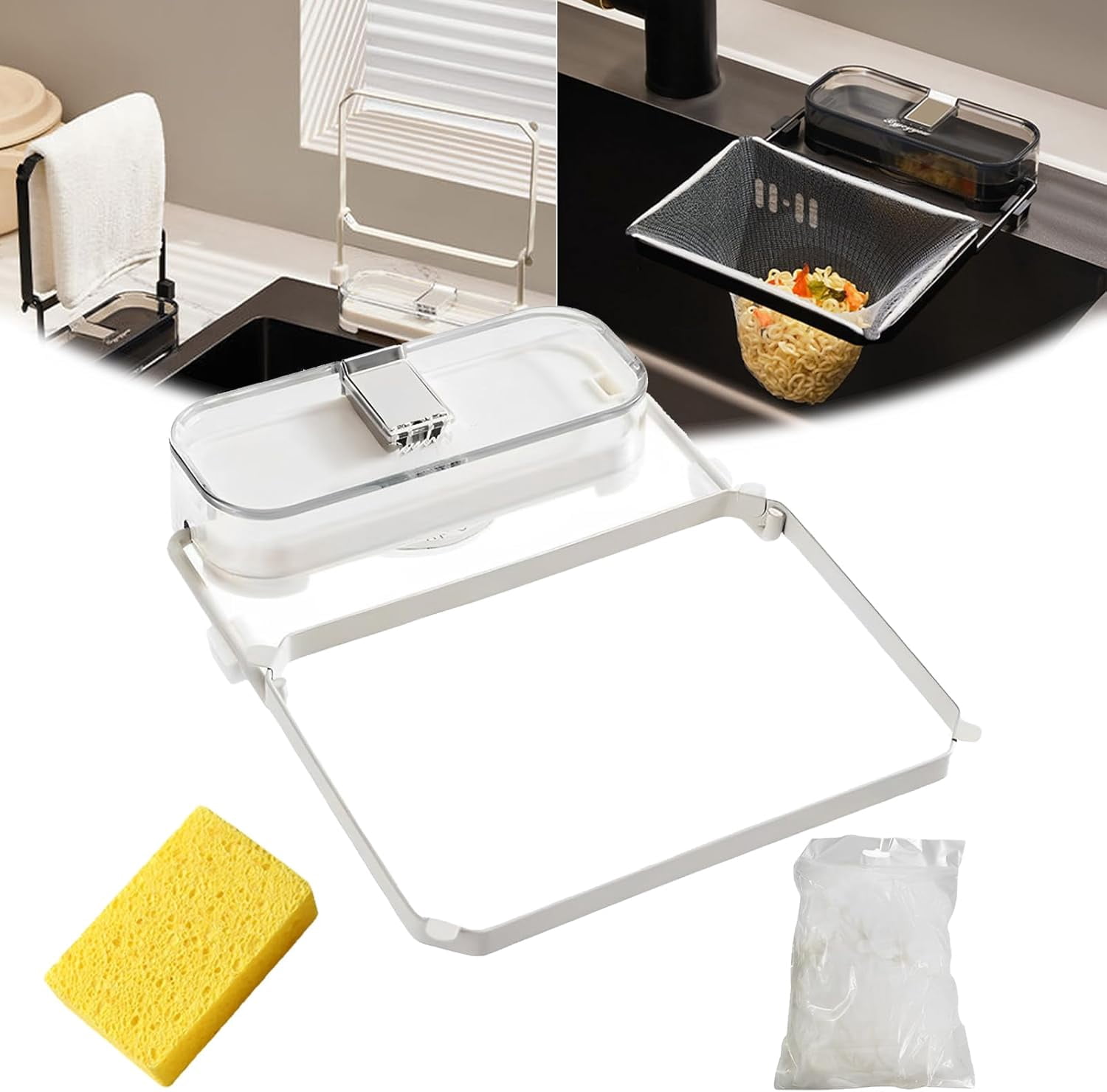 Meshmate Rotatable Kitchen Sink Strainer With Suction Cup - Includes 50 Mesh Bags, ABS Filter Rack - View #10