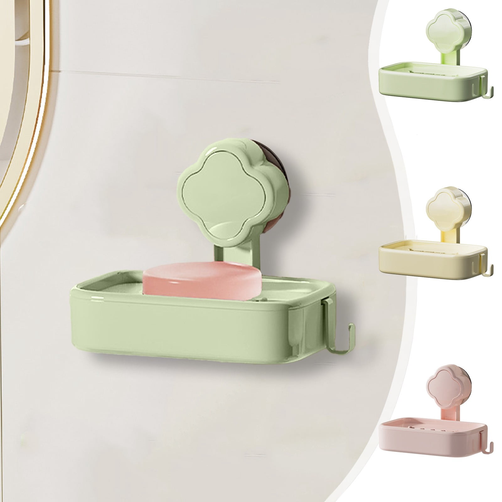 Suction Cup Soap Dish | Wall Mounted Bathroom Organizer | Multi-Layer ...