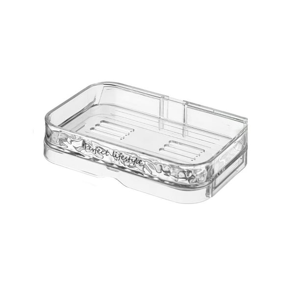 Suction Cup Soap Dish with Wall-Mounted No-Drill Installation, High-End Double Layer Draining Soap Box for Bathroom Storage, Soap Holder with Water Wave Texture for Home Use