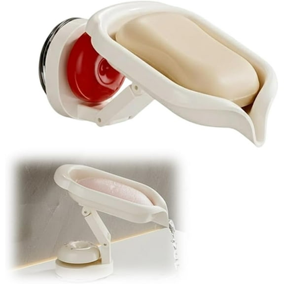 Suction Cup Soap Dish for Shower, Waterproof Bathroom Soap Holder with Drainage Design, Removable Sponge Holder for Tile and Glass