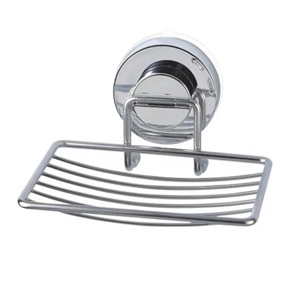 Suction Cup Soap Holder Drain Stainless Steel Wall-Mounted Soap Dish ...