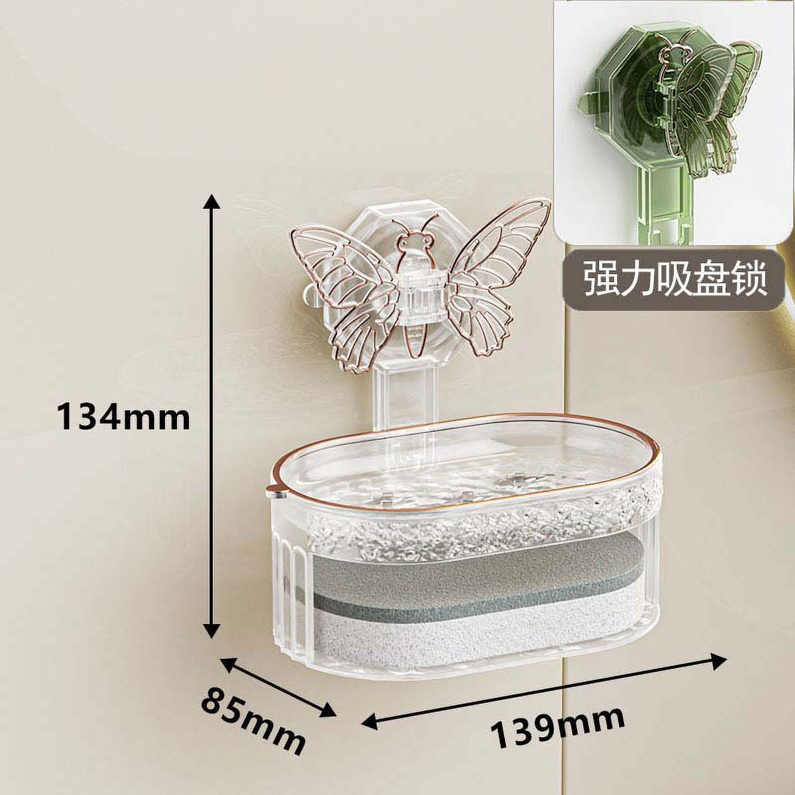Suction Cup Soap Holder Wall Mounted Bar Soap Dish Draining Soap Box