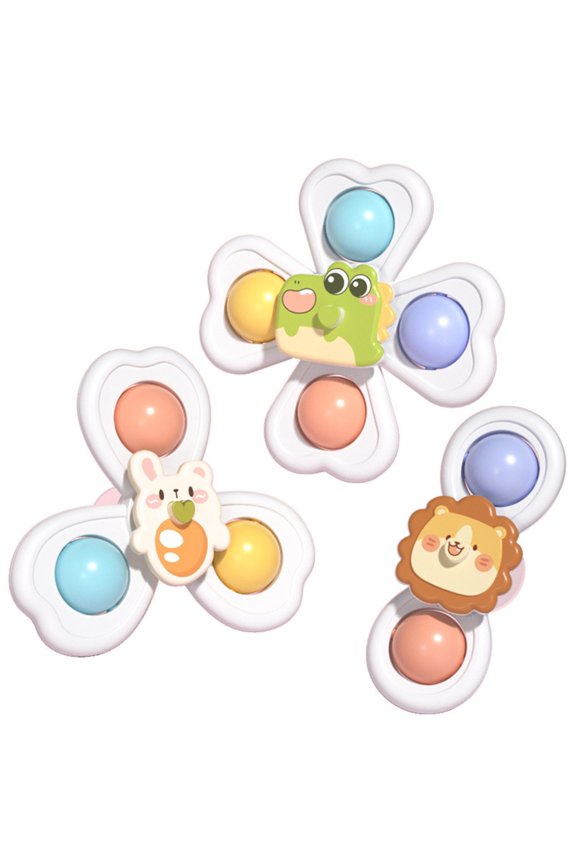 Suction Cup Spinner Set, 3 Pack Rotating Tabletop And Bath Spinners With Strong Suction Base, Silent Nylon Bearings, Safe ABS Construction