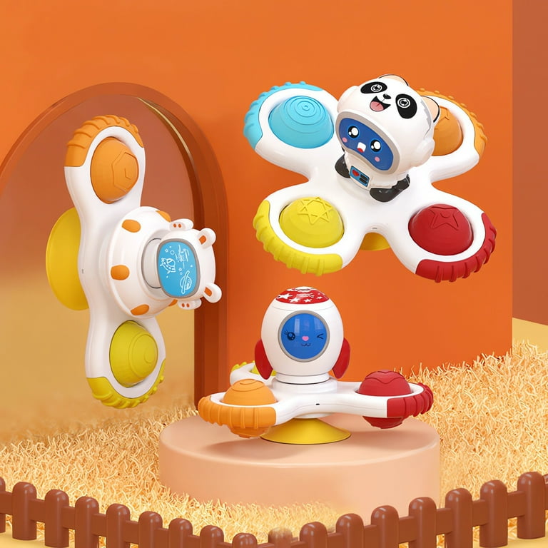 Suction Cup Spinner Toy for Baby 3pcs Bath Toy Toddler Sensory