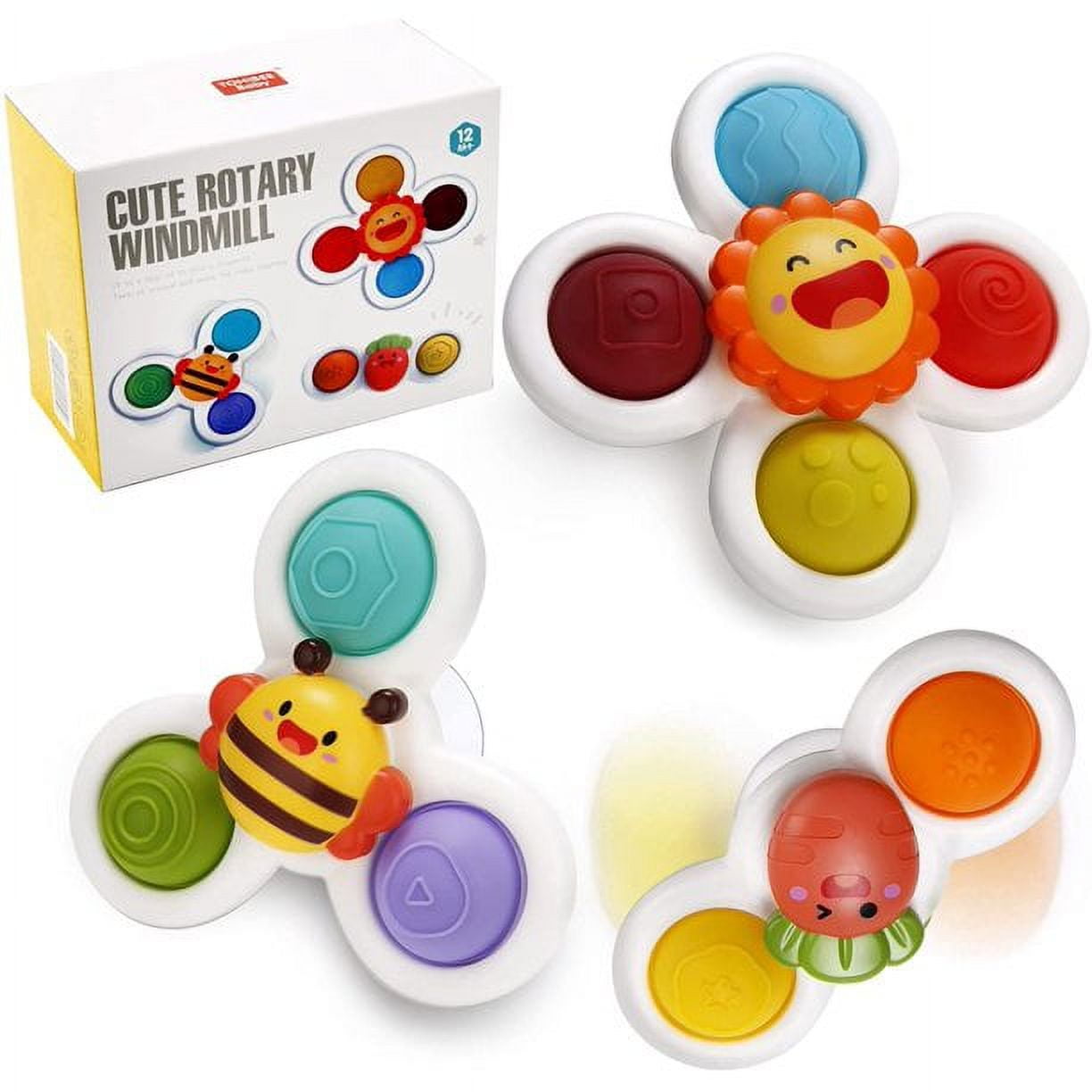 Suction Cup Spinner Toys,Infant Baby Toys 18 Months+ Baby Rattles  Toy,Sensory Toys Bath Toys Spinning Top Toy for Toddlers,Gifts for 18  Months-3 Year