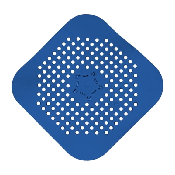 Suction Cup Square Silicone Shower Hair Drain Catcher, Anti-Clog Bathroom Sink Strainer Cover, Removable Bathtub Hair Stopper Filter, 5.51X5.51 Inch Flat Silicone Cover To Trap,Blue