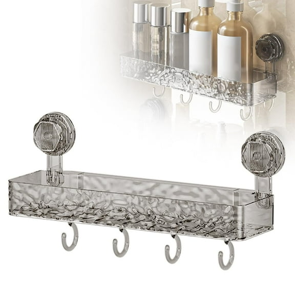 Suction Cup Storage Holder, No-Drill Wall Mounted Suction Cup Storage Rack
