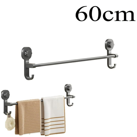 Suction Cup Towel Bar,Suction Towel Bar,Suction Cup Towel Holder,Suction Cup Towel Bar For Shower,Bathroom Towel Holder,Towel Racks For Bathroom Wall(Gray 23.62*5.91*2.36in)from ANMUYUM
