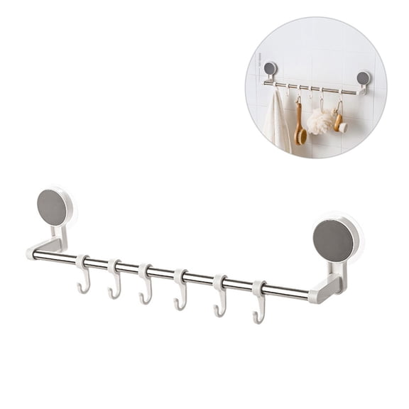 Suction Cup Towel Holder Kitchenwares Hanging Shelf with Hook Rack Easy Installation Traceless