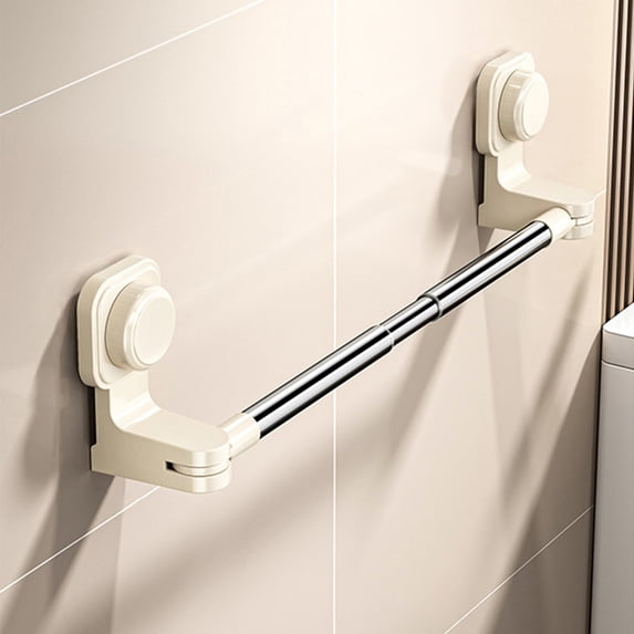 Suction Cup Towel Rack, Strong Punch-Free Bathroom Shelf, Wall-Mounted Bathroom Towel Holder, Non-Perforating Hanging Rack for Bath Towels and Bathroom Essentials