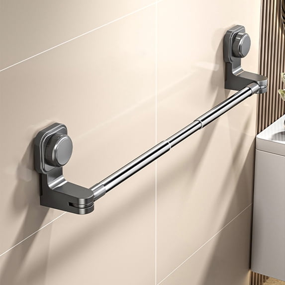 Suction Cup Towel Rack, Strong Punch-Free Bathroom Shelf, Wall-Mounted Bathroom Towel Holder, Non-Perforating Hanging Rack for Bath Towels and Bathroom Essentials