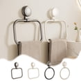 thumbnail image 1 of Suction Cup Towel Ring Aluminum Alloy | No-Drill Wall Mounted Bathroom Hand Towel Holder | Rustproof Durable Rack | Easy Install Removable | Gray or White, 9.45"x6.54", 1 of 6