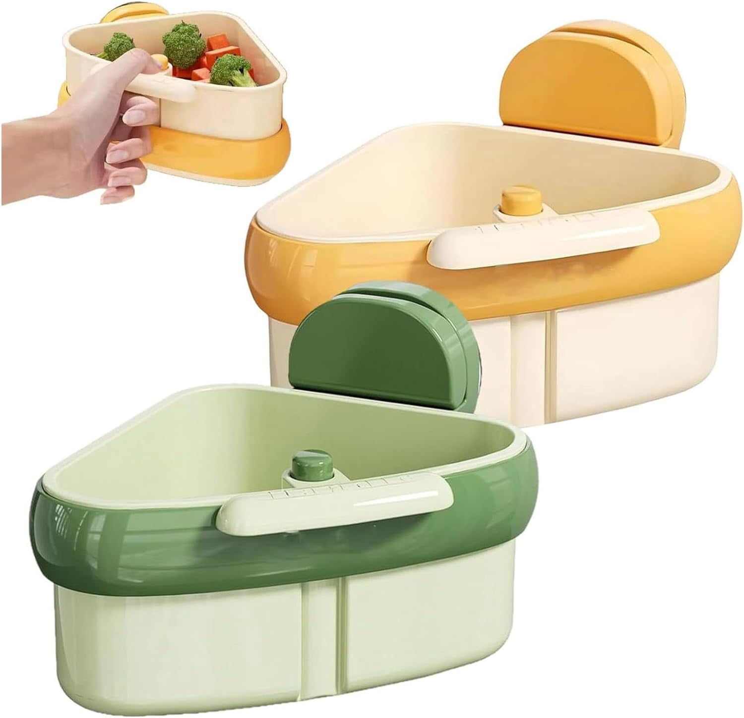 Suction Cup Triangle Sink Corner Rack - 2-in-1 Strainer & Storage ...