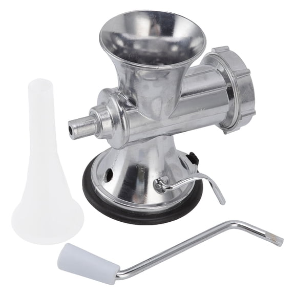 Suction Cup Type Manual Meat Grinder, Silver Meat Mincing Machine Aluminum Alloy Sausage Filling Machine for Home Kitchen