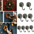 thumbnail image 1 of Suction Cup Wreath Hanger Hooks | Heavy Duty Rattan Holders for Glass Window Door Outdoor | No Drill Reusable Grip | 2/3/4 Pack | 2.24x2.17in Gray ABS, 1 of 9