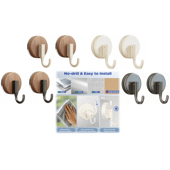 Suction Cup Wreath Hanger, Upgraded Reef Hook for Front Door/Glass Window, Christmas/Thanksgiving/Halloween/July 4th/Easter/Valentine