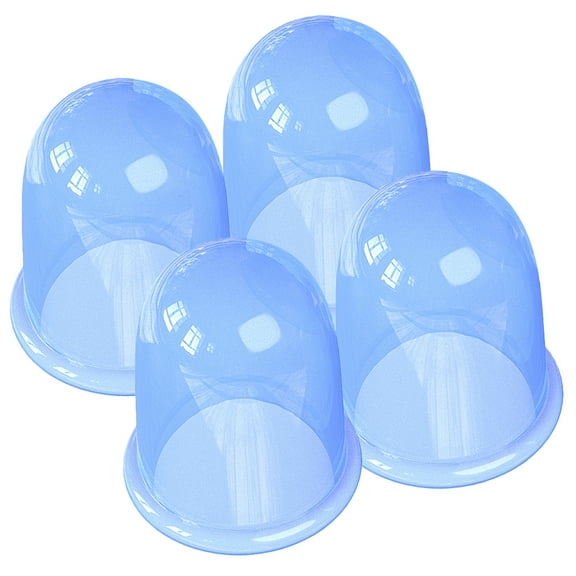 Suction Cup for Body Massager Silicone Cupping Vacuum Device 4pcs (Blue) Portable Silica Gel