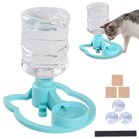 Suction Fixed Anti-Tip Pet Drinking Fountain, No Spill Automatic Water Feeder Easy to Clean for Indoor Cats and Small Dogs