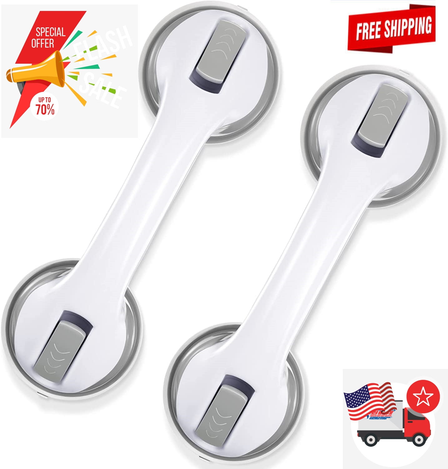 Suction Grab Bars for Bathroom, Shower Handle, Handicap Grab Bars