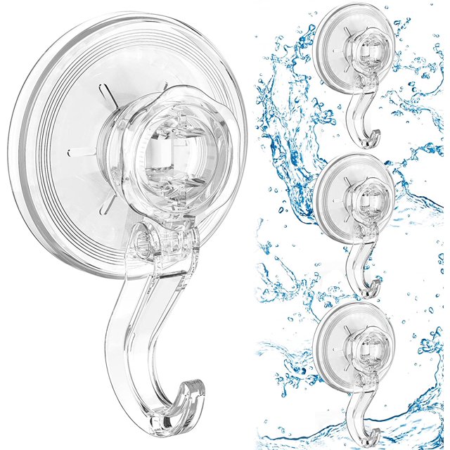 Suction Hooks for Shower, Quntis 4 Pack Window Suction Cups 11LB Heavy Duty Reusable Waterproof