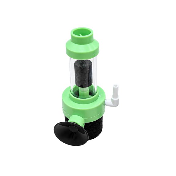 Suction-Mount Fish Filter with Biochemical Media and Air Stone for Home, Ornamental, and Desktop Water Habitats