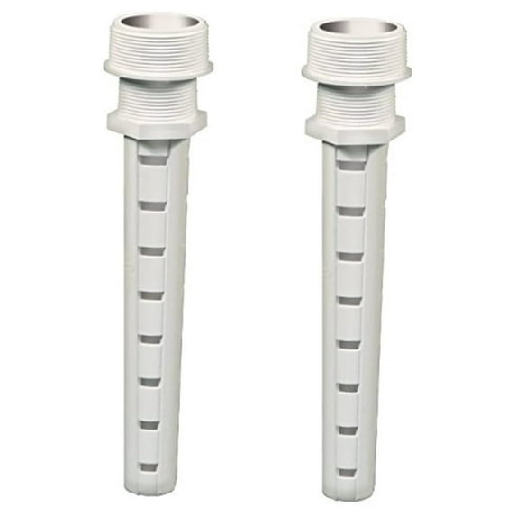 Suction Outlet Pebble Tube Collector Set of 2 - 1.5" x 2" Pool Drain Collector Tubes - 12 Inch Length - Hydrostatic Relief Protection