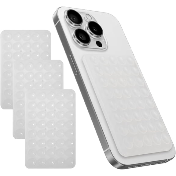 Suction Phone Case Mount, Hands-Free Phone Holder Compatible with & Android, Selfie & Video Accessory, Fun Fidget - Three Clear