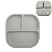 Suction Plates for Babies & Toddlers - 100% Silicone, Dinnerware Stays Put, Divided Design for Picky Eaters, Microwave & Dishwasher Friendly, 1 Pack