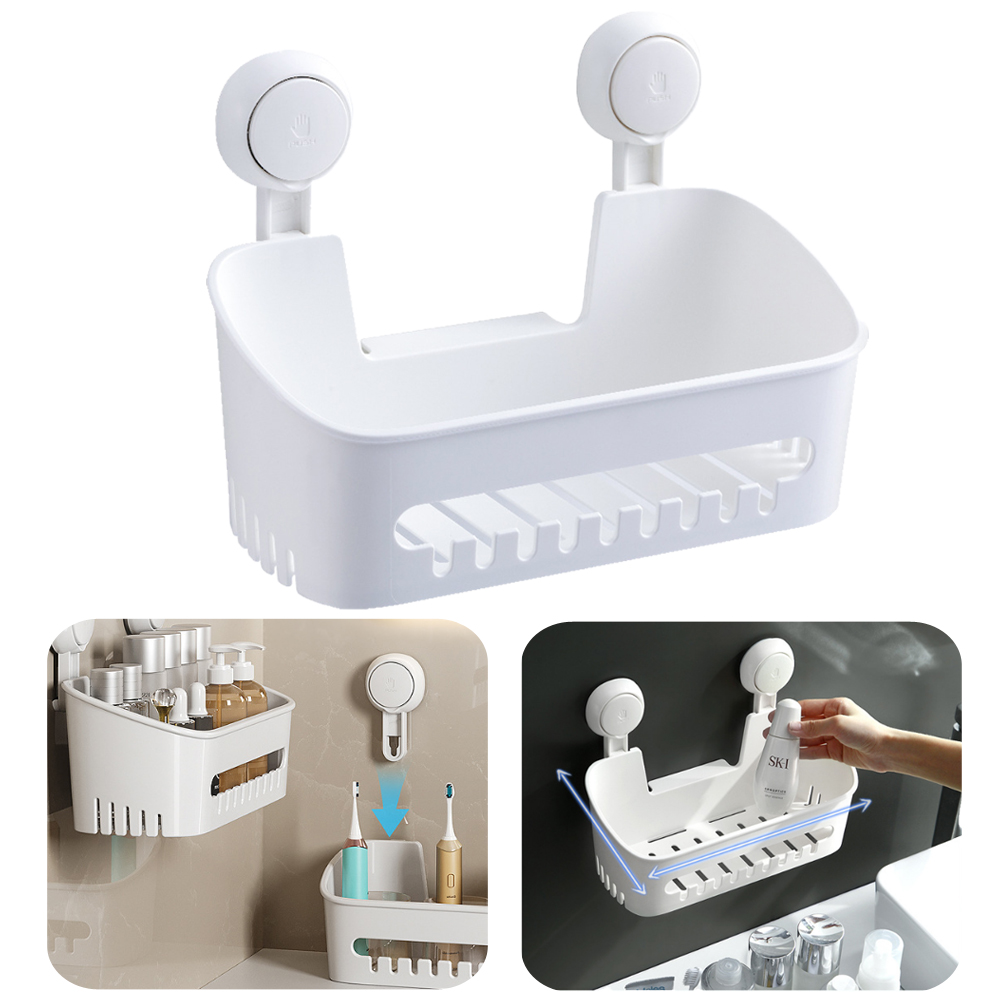 Suction Shower Caddy, Bathroom Shower Basket Wall Mounted Shower