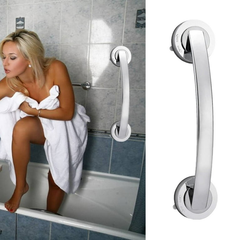 Suction Shower Grab Grip Bar Shower Handle & Bathroom Bathtub Handle, Heavy Duty Safety Grab Bar Non Slip - Only for Tiles Glass & Hard Plastic