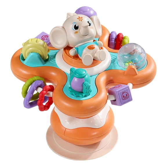 Suction Spinner Toy for 1-2 Years, Dining Chair Activity Center with Multiple Features, Teething Safe Grasping Toy for 1-2 Years