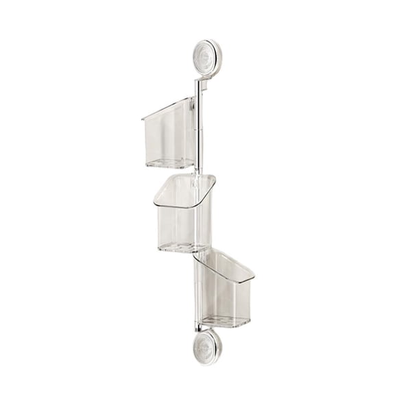 Suction Storage Rack - Kitchen Rack Suction Cup Organizer,Rotating Container with Drainage, Wall Mount Box for Kitchen Accessories Bathroom Home Organization,Clear,1PCS