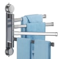 thumbnail image 1 of Suction Towel Rack for Bathroom – No Drill Wall Mounted Towel Holder, 4 Rotating Bars, Rustproof Aluminum, Space Saving, Shower Storage, Gun Gray, 1 of 5