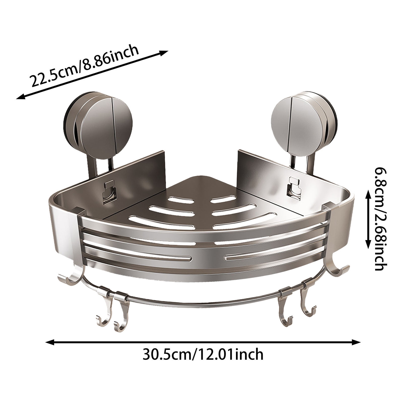 Suction Triangle Storage Rack Adjusatble Suction Cup Shower Rack Wall ...