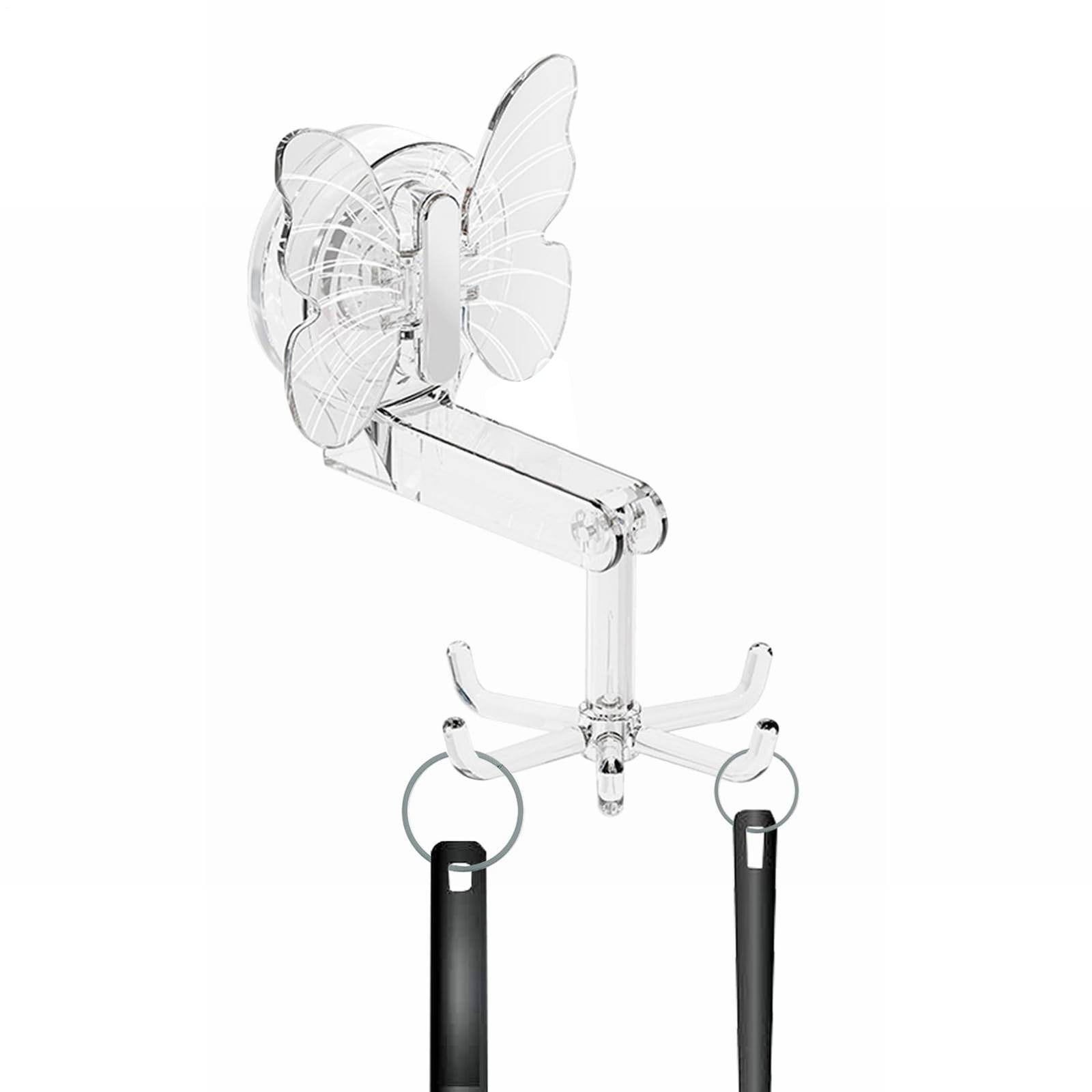 Suction cup butterfly six-claw rotating hook rack A: Suction Cup Hook ...
