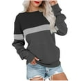 thumbnail image 1 of Sudadera Cuello Redondo Mujer,Womens Fall Winter Clothes Long Sleeve Color Block Sweatshirts with Pockets Oversized Crewneck Lightweight Pullovers,Womens Sweatshirts No Hood Graphic, 1 of 5