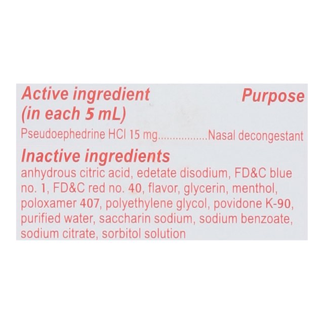Sudafed Children's Grape NonDrowsy Nasal Decongestant Liquid, 5 mg, 4