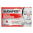 thumbnail image 1 of Sudafed PE Max Strength Non-Drowsy Sinus Decongestant Tablets, 18 Count, 1 of 5
