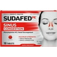 thumbnail image 1 of Sudafed PE Sinus Congestion Maximum Strength Non-Drowsy Decongestant Tablets, 18 ct, 1 of 5