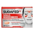 thumbnail image 1 of Sudafed PE Sinus Pressure + Pain Relief Decongestant Tablets, 24 Count, 1 of 7