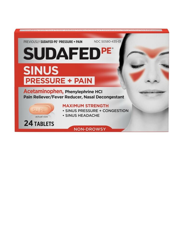 Sudafed PE Sinus Pressure + Pain Relief Maximum Strength 24 Tablets