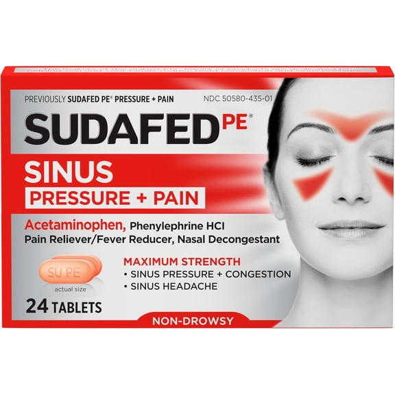 Sudafed PE Pressure + Pain, 24 Count