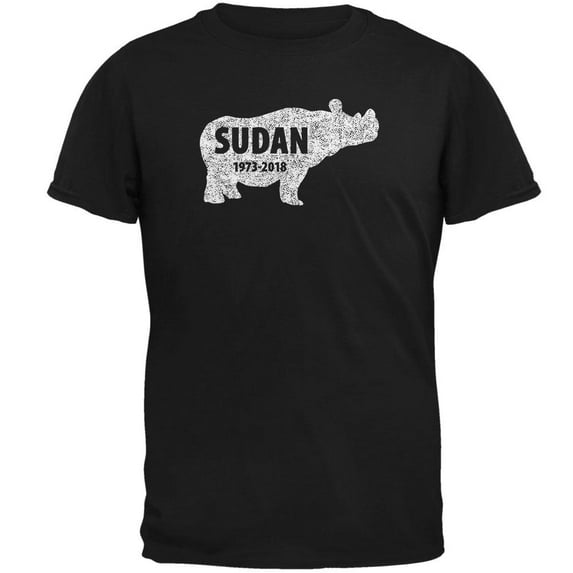 Sudan Last Male White Rhino Silhouette Mens T Shirt Black 4X-LG