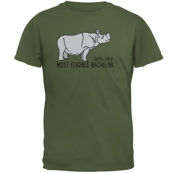 Sudan Last Male White Rhino World's Eligible Bachelor Mens T Shirt Military Green 2XL