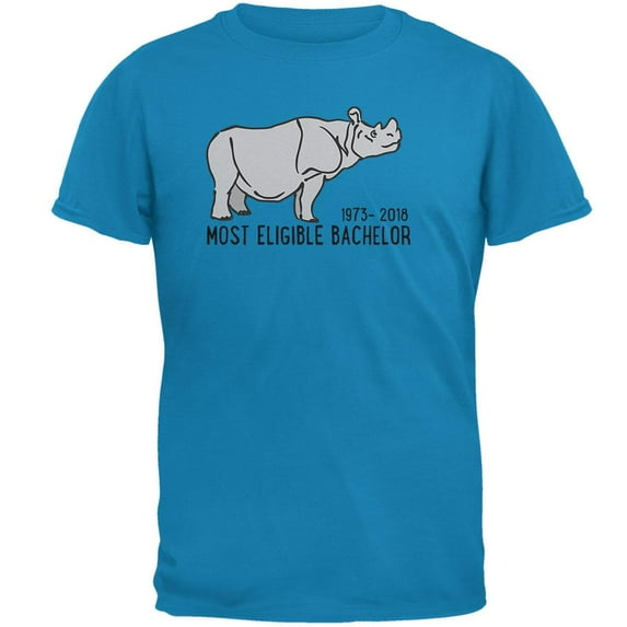 Sudan Last Male White Rhino World's Eligible Bachelor Mens T Shirt Sapphire 3X-LG