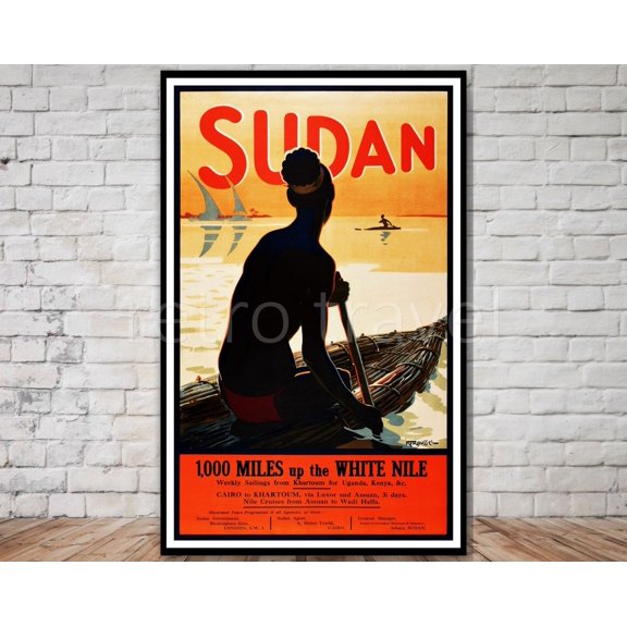 Sudan Nile Cruises Travel Poster, Unframed Paper Poster 8x10in